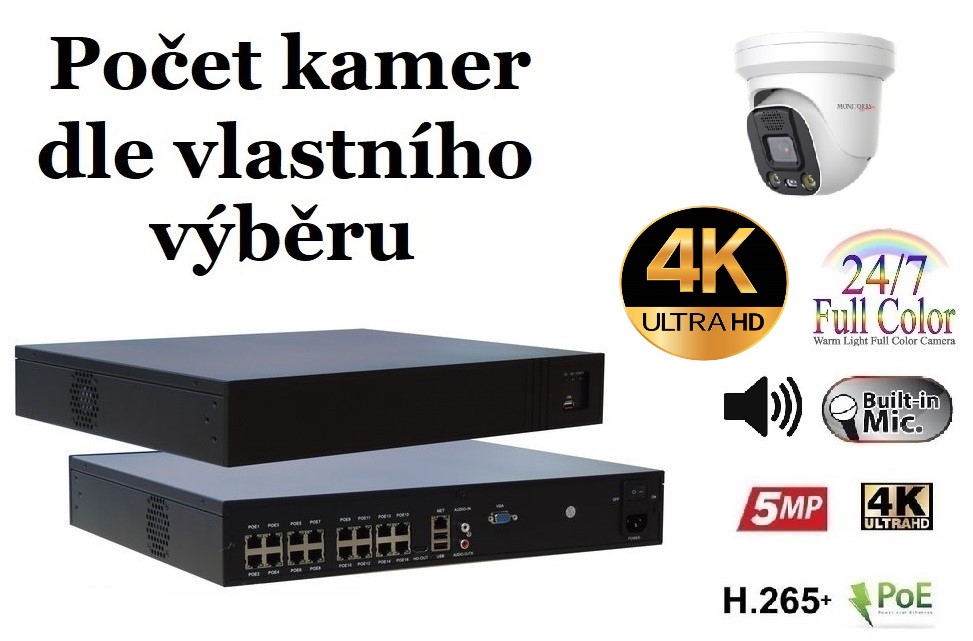 Monitorrs Security AI Aktív IP kamerový set 8 Mpix WDome (6077K8+)